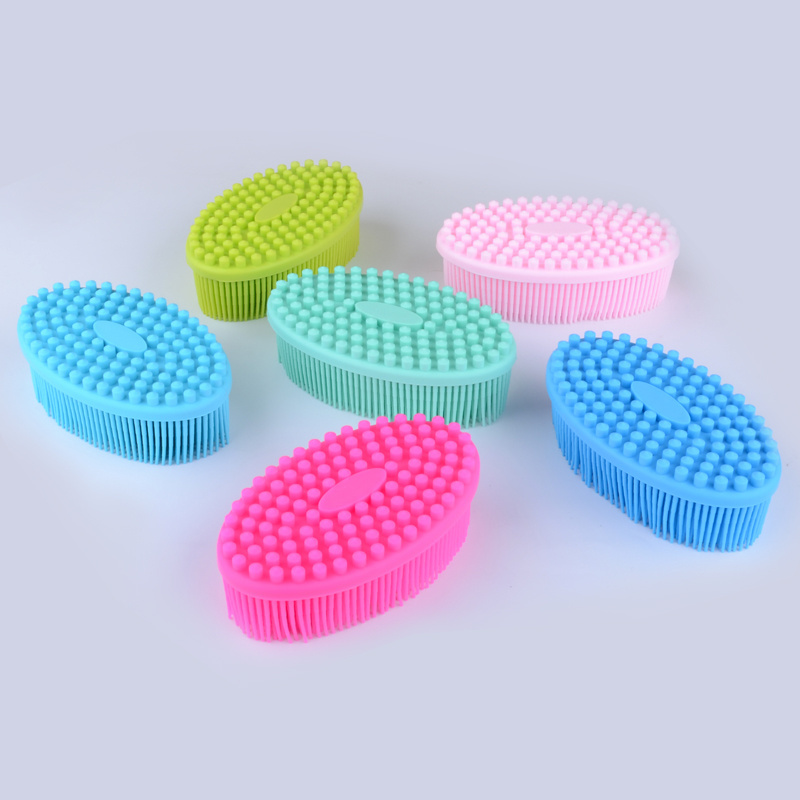 Ultra Soft Silicone Bay Bath Scrubber Sponge Anti-bacterial Body Shower Massager Silicone Baby Bath Brush