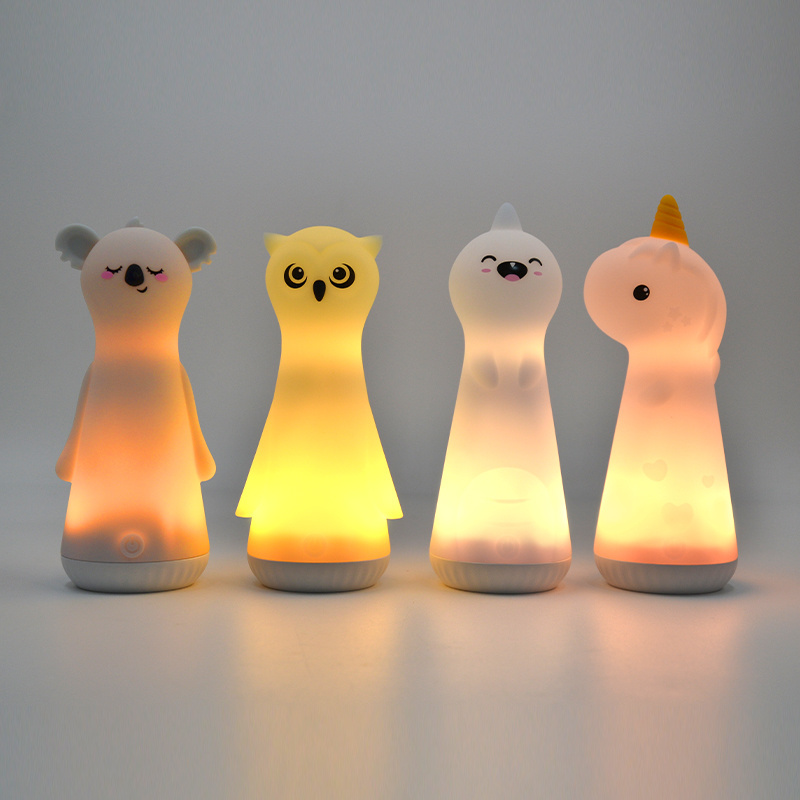 New Cute Silicone Cartoon Nursery Night Light Kawaii Desk Decor LED Rechargeable Toddler Flashlight Night Lamp for Kids