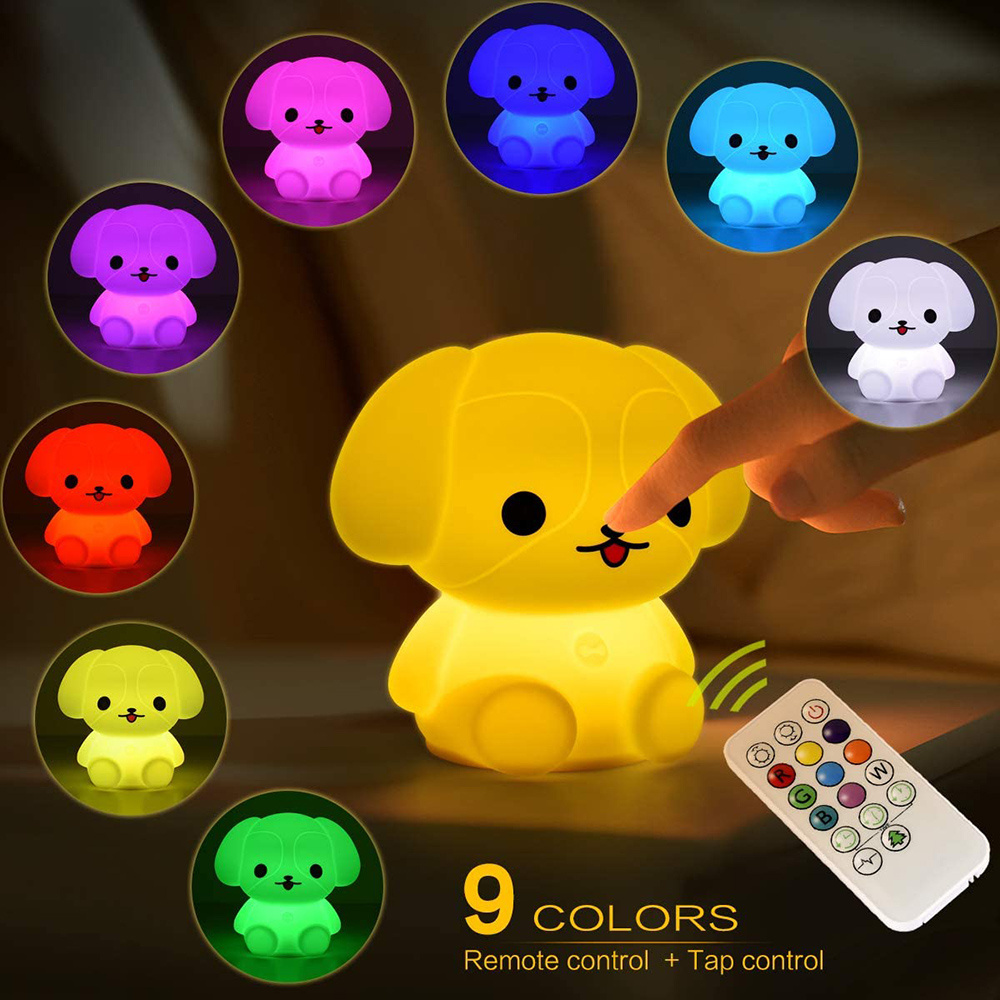 Creative Bedroom Desk Multicolor Kid Lamp Small Touch Remote Control USB Dimming Led Gift Modern Puppy Night Lights for Gifts