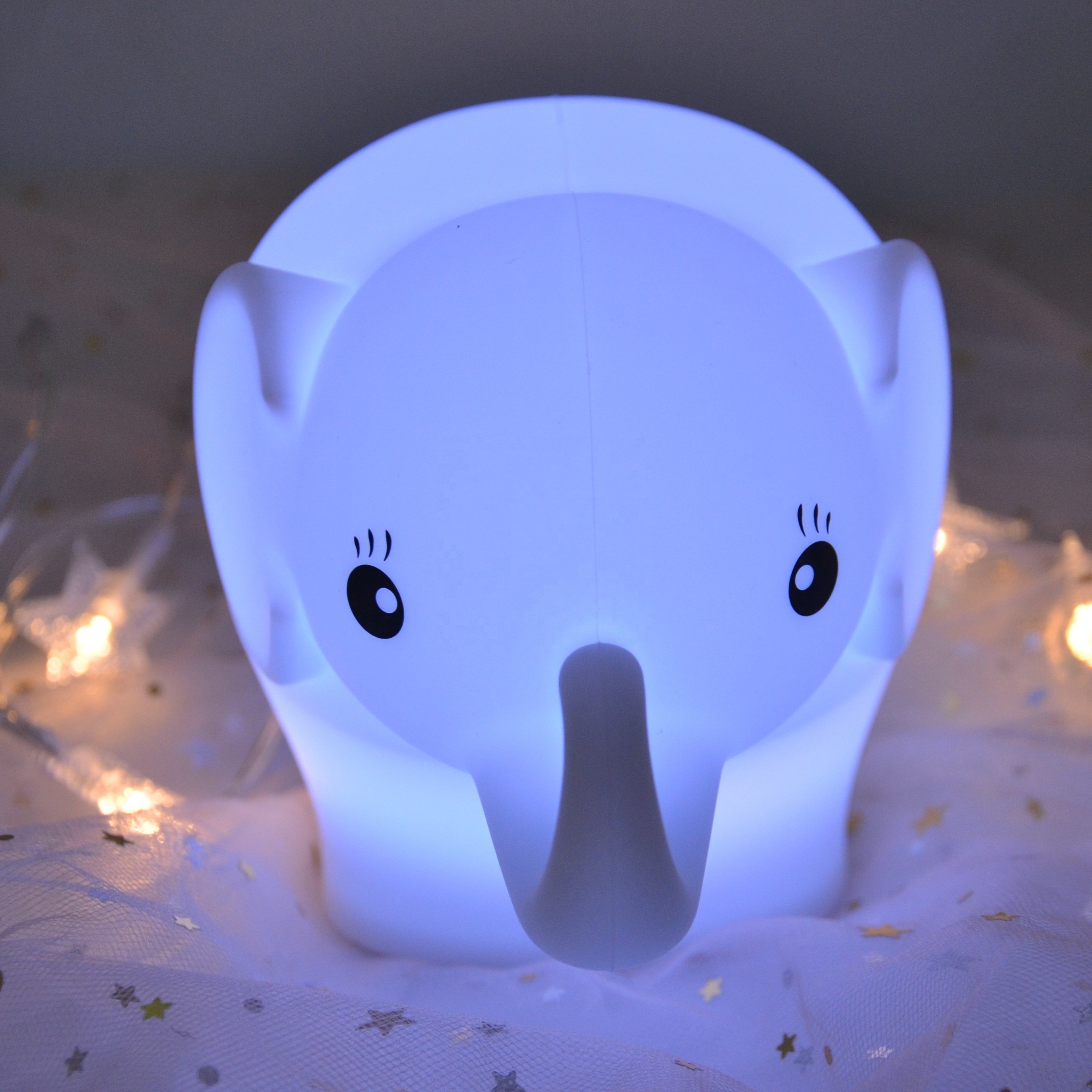 Colors Changing Rechargeable Kids elephant Night Light Bedside Lamp for Breastfeeding Toddler Baby Kids