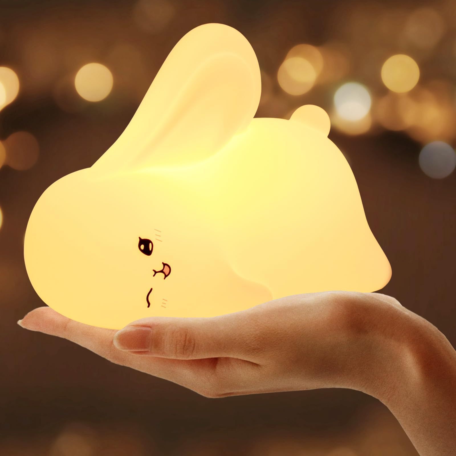 Unique Kawaii Rechargeable Night Light Home Decoration Lighting Led Table Lamp Cute Bunny Nursery Night Light for Kids