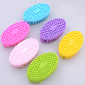 Ultra Soft Silicone Bay Bath Scrubber Sponge Anti-bacterial Body Shower Massager Silicone Baby Bath Brush