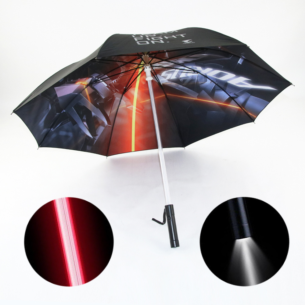 Custom logo Christmas Gifts 7 Color Changing Shaft Laser Sword Flashing Light Up Umbrella LED Light