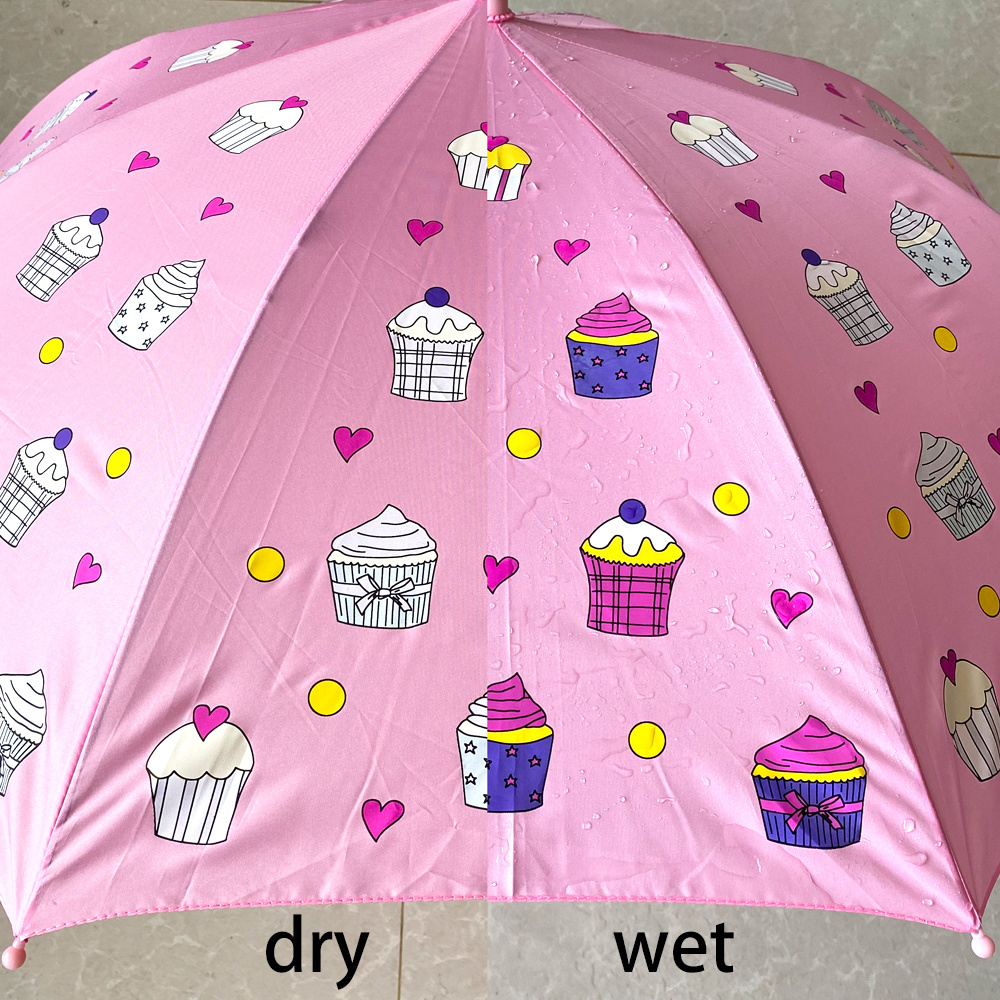 Promotional Magic Printing Color Change When Wet Children Kids Umbrella for the rain