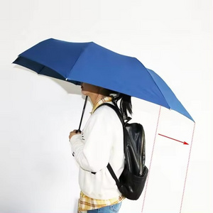 Wholesale Large Auto Open Close Windproof Travel Wide 3 Foldable backpack Umbrella For Bag