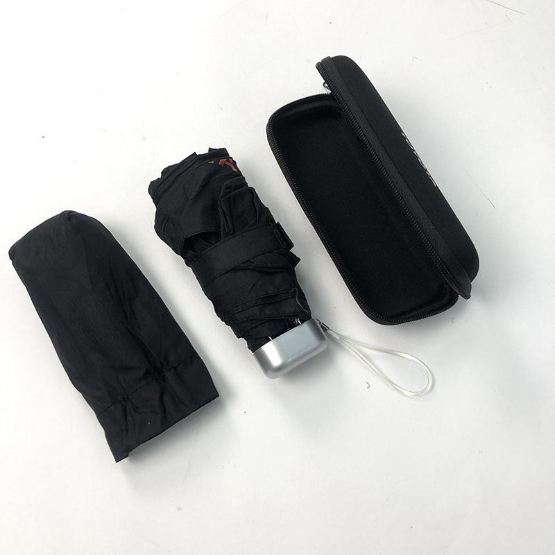 New Innovation Design Sunshade Black Coated Mini Pocket Size 5 Fold Umbrella With Eva Box