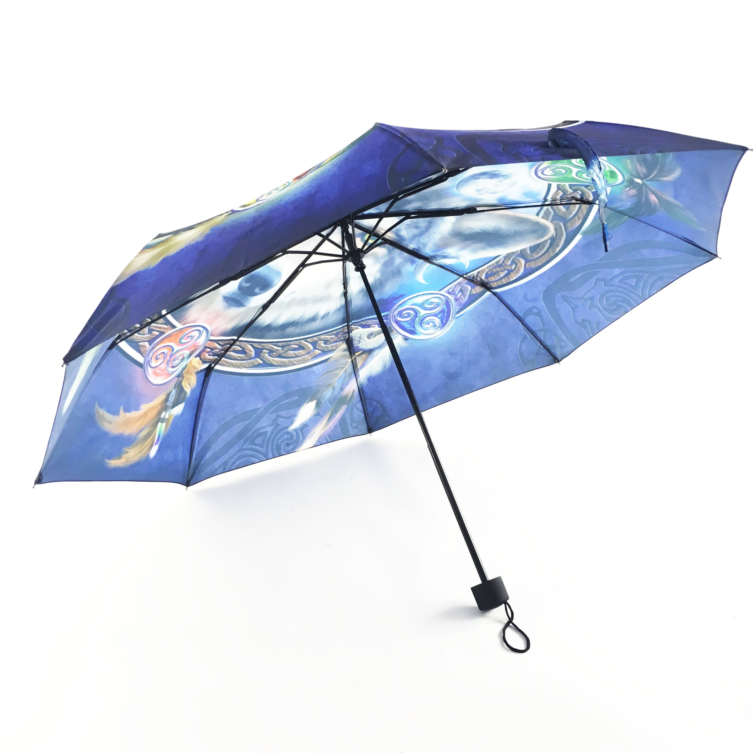 Personalize Manual Open Ladies Shade Portable Sun Dog Foldable 3 Fold Umbrellas For The Rain