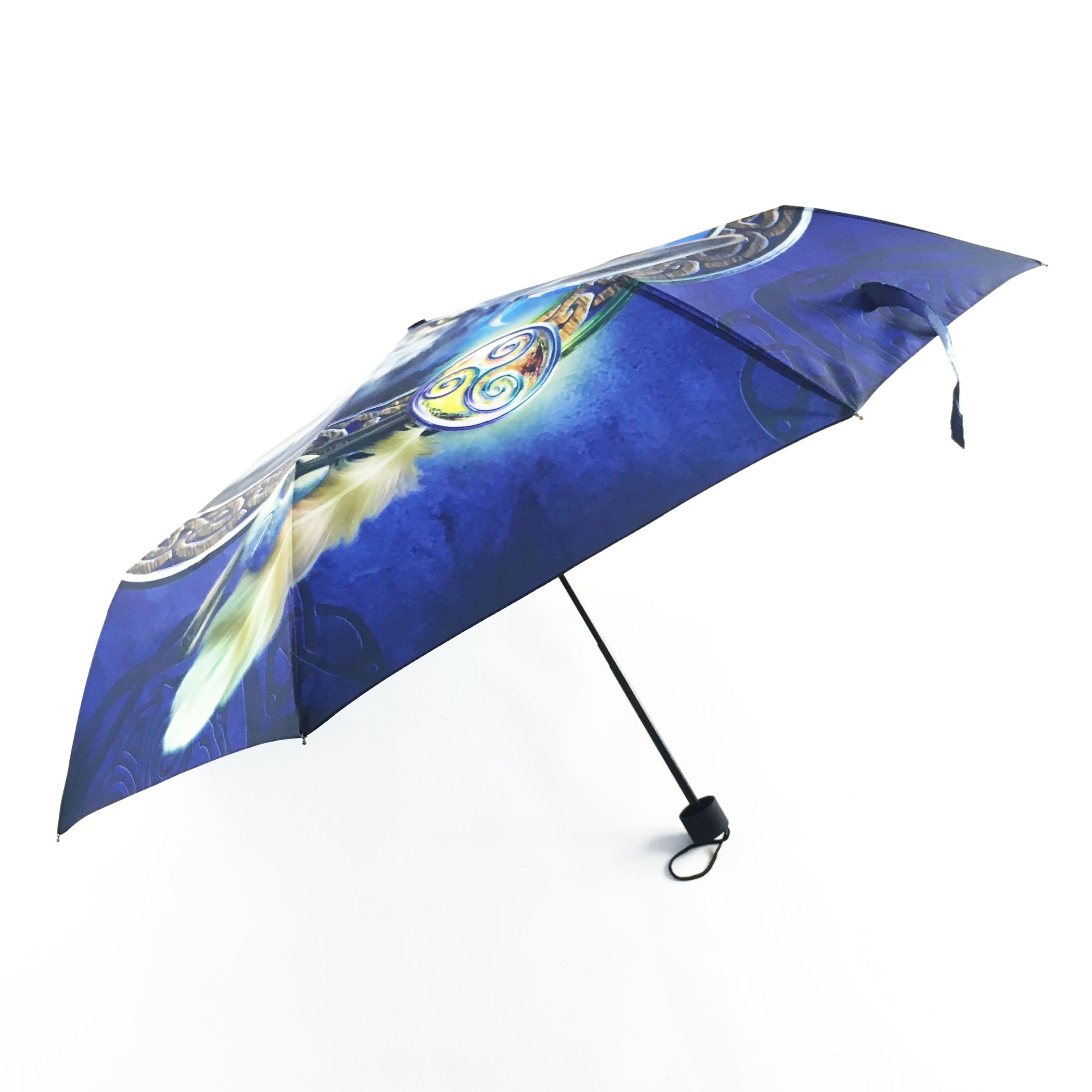 Personalize Manual Open Ladies Shade Portable Sun Dog Foldable 3 Fold Umbrellas For The Rain