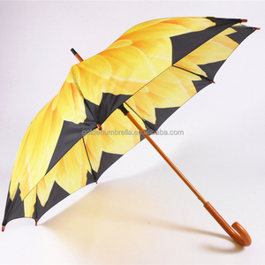 straight umbrella with wooden handle