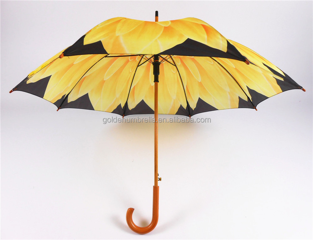 straight umbrella with wooden handle