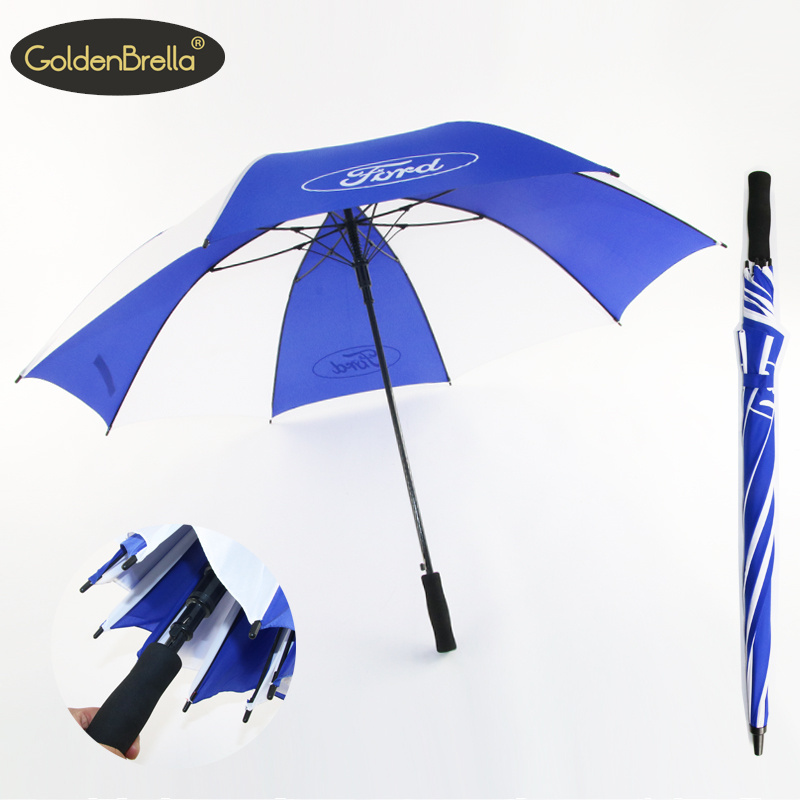 custom print logo big strong quality windproof professional golf umbrella