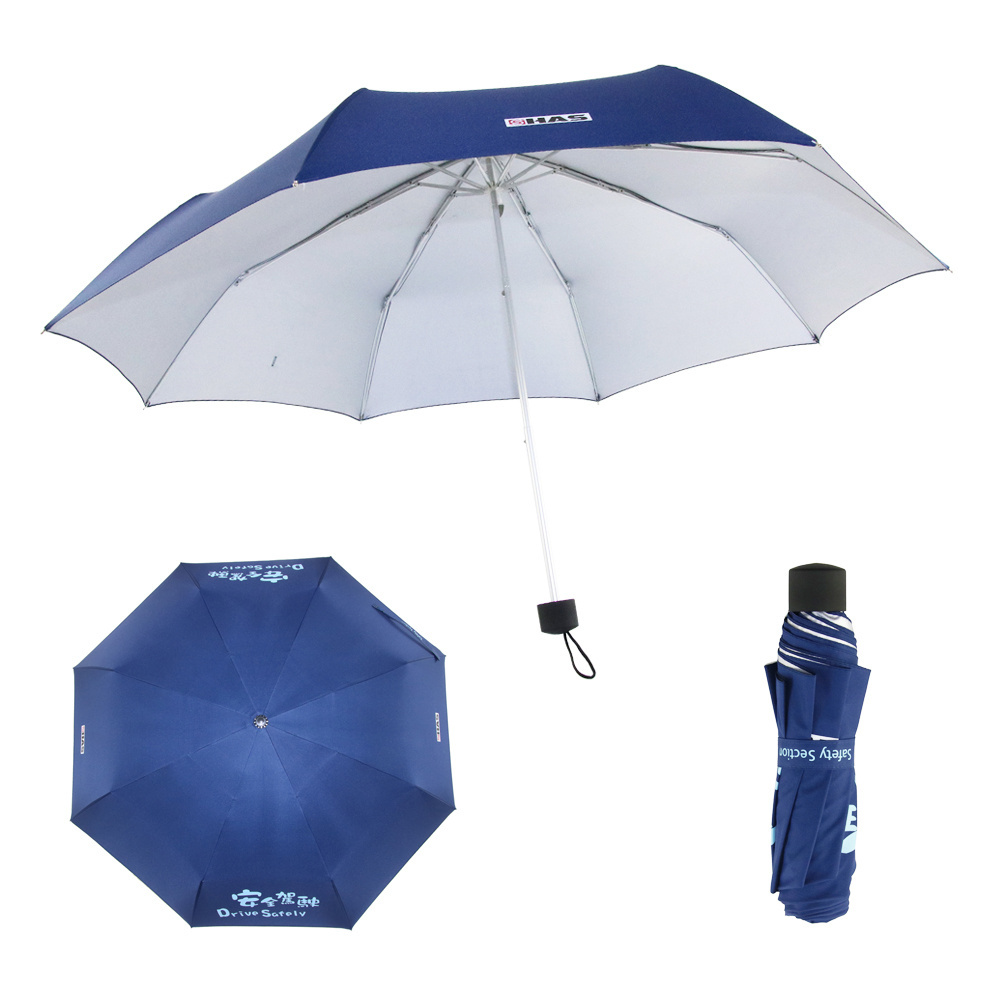 light weight 3 folding umbrella with logo printing