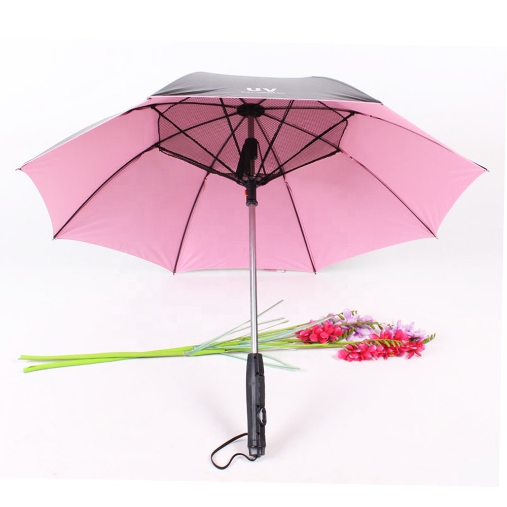 Latest UV protection electric  cooling fan umbrella with water spray