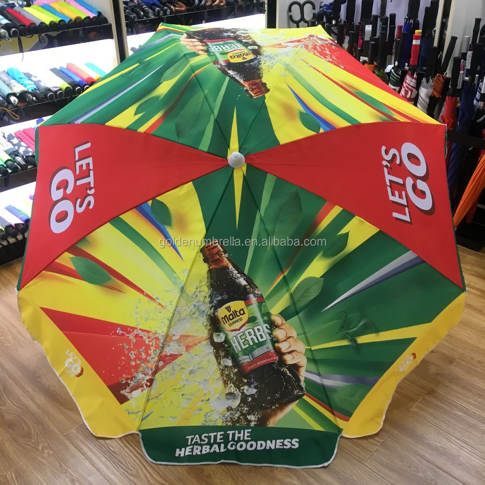 Large Size Sun Parasol,outdoor Promotional Beach Umbrella With Logo Custom