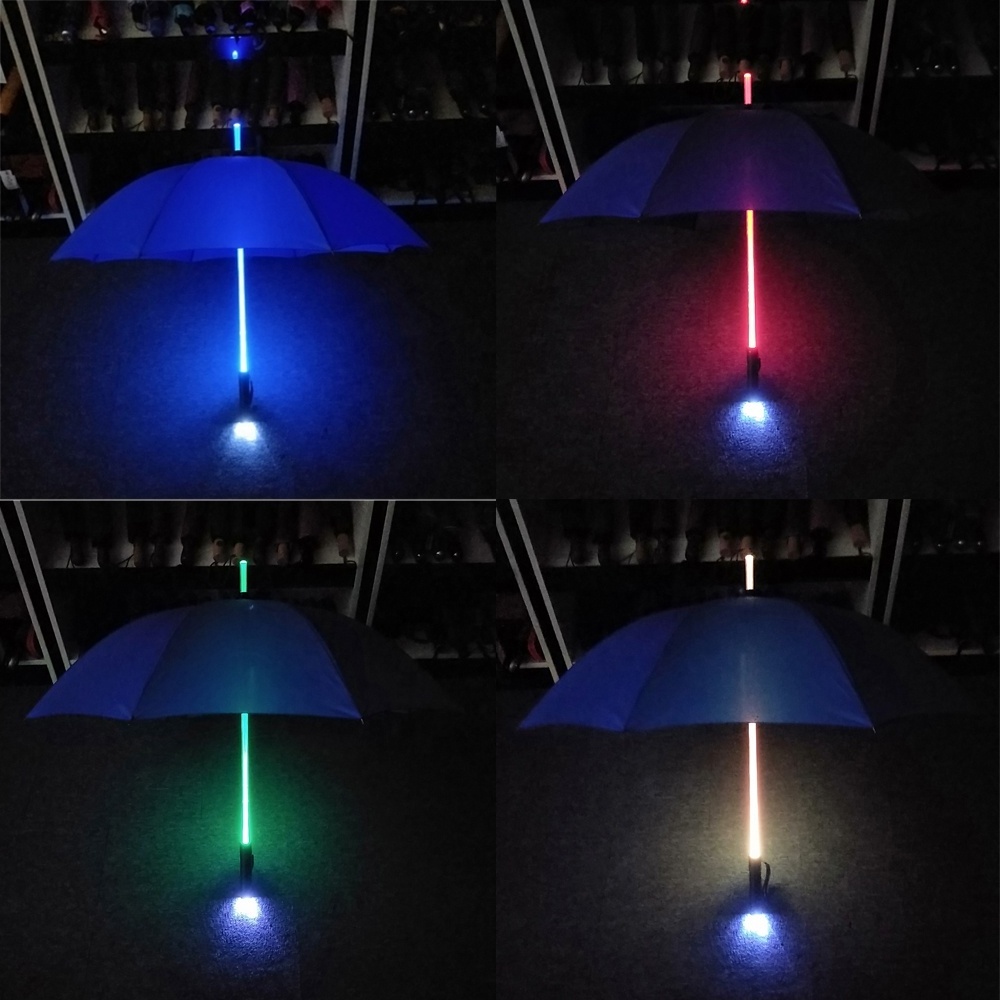 Promotional gift color changing  clear shaft led  straight umbrella with light