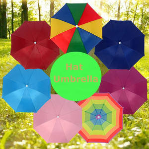 Promotional mini customized color sun  head hat umbrella