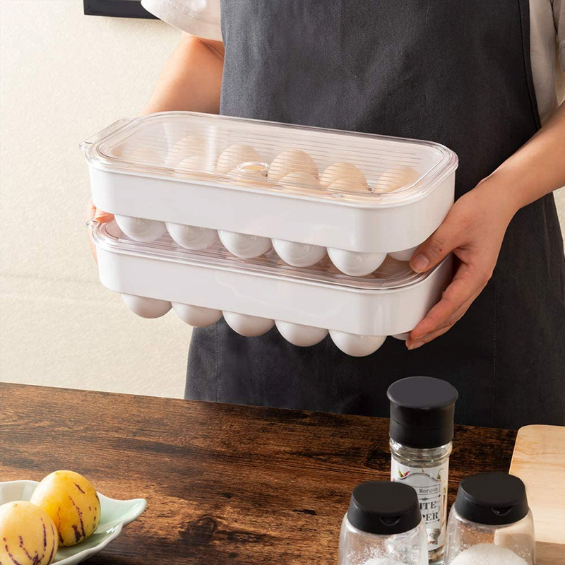 Refrigerator Storage Container Egg Shape Plastic Food Container Egg Tray Egg Box Plastic Storage Box