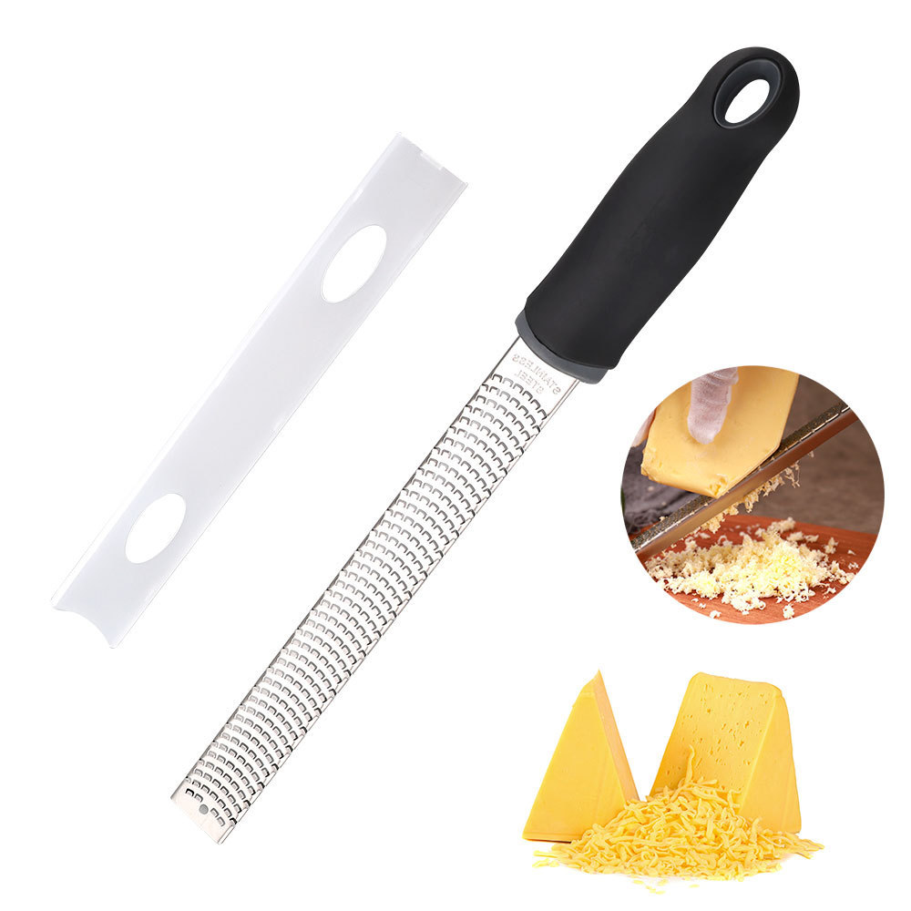 Dishwasher Safe Black Stainless Steel Lemon Citrus Zester and Cheese Grater for Ginger, Garlic