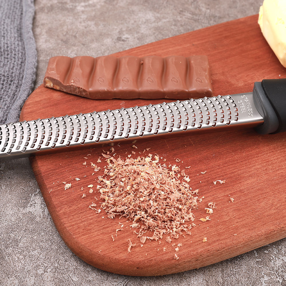 Dishwasher Safe Black Stainless Steel Lemon Citrus Zester and Cheese Grater for Ginger, Garlic