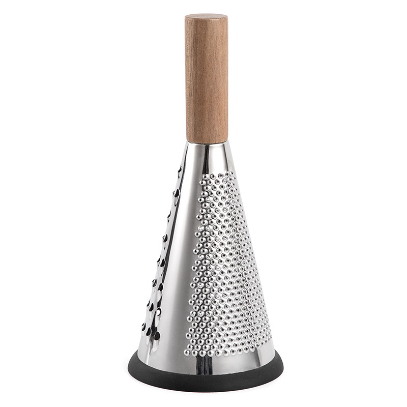 Kitchen Professional Stainless Steel Rotary Vegetable Box Grater Cheese Chocolates Shredder with Wood Handle