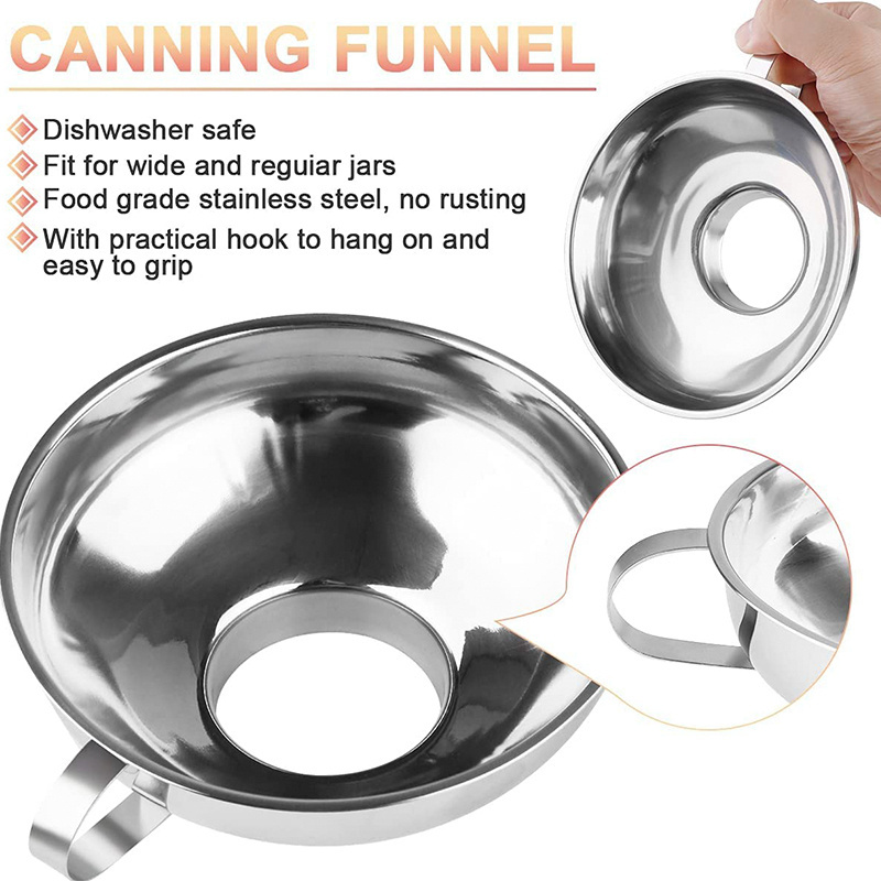 Kitchen Accessories Non Stick Extra Large Funnels Stainless Steel Wide Mouth Canning Funnel