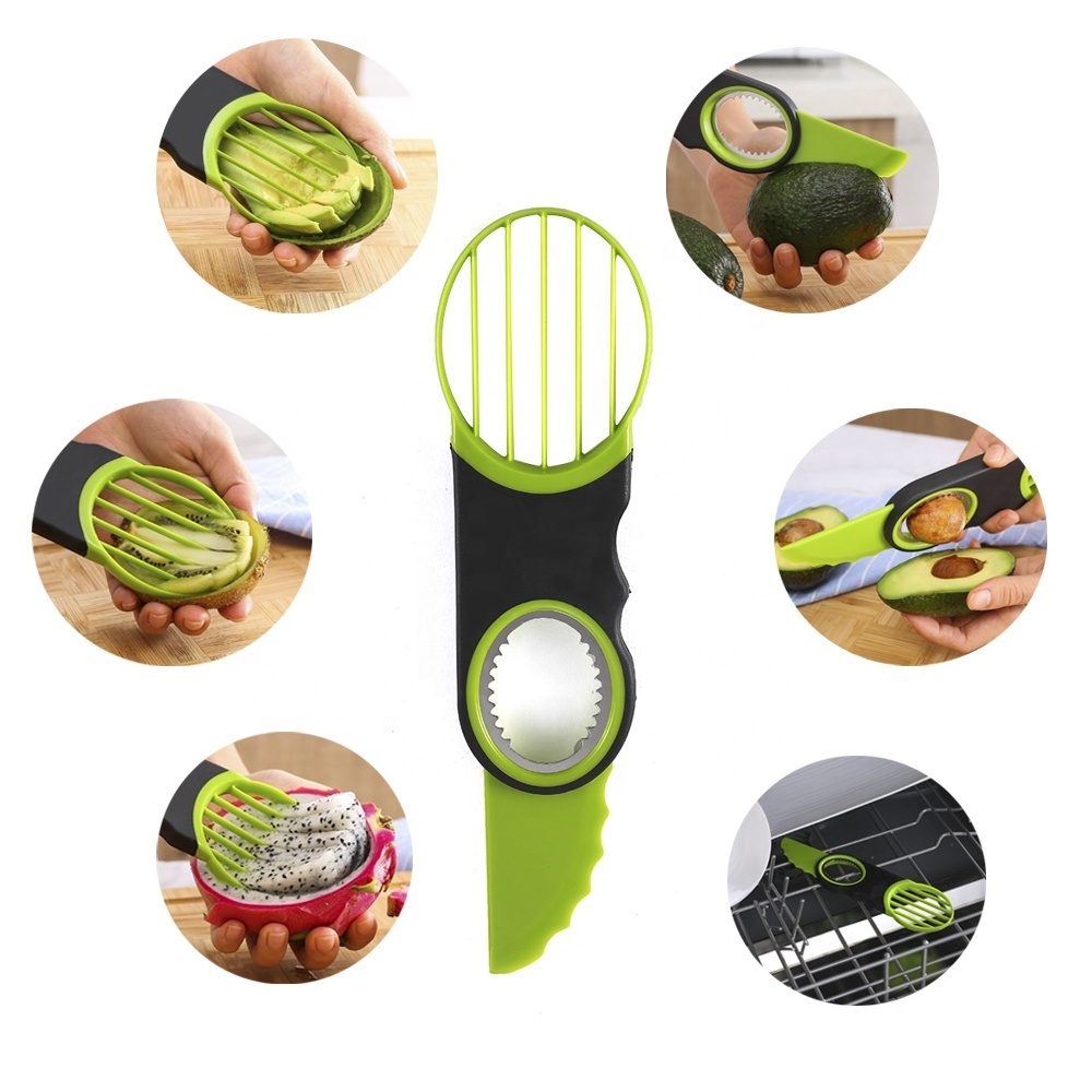 New Kitchen Gadgets Products 3 in 1 avocado tool knife+slicer+ seeder