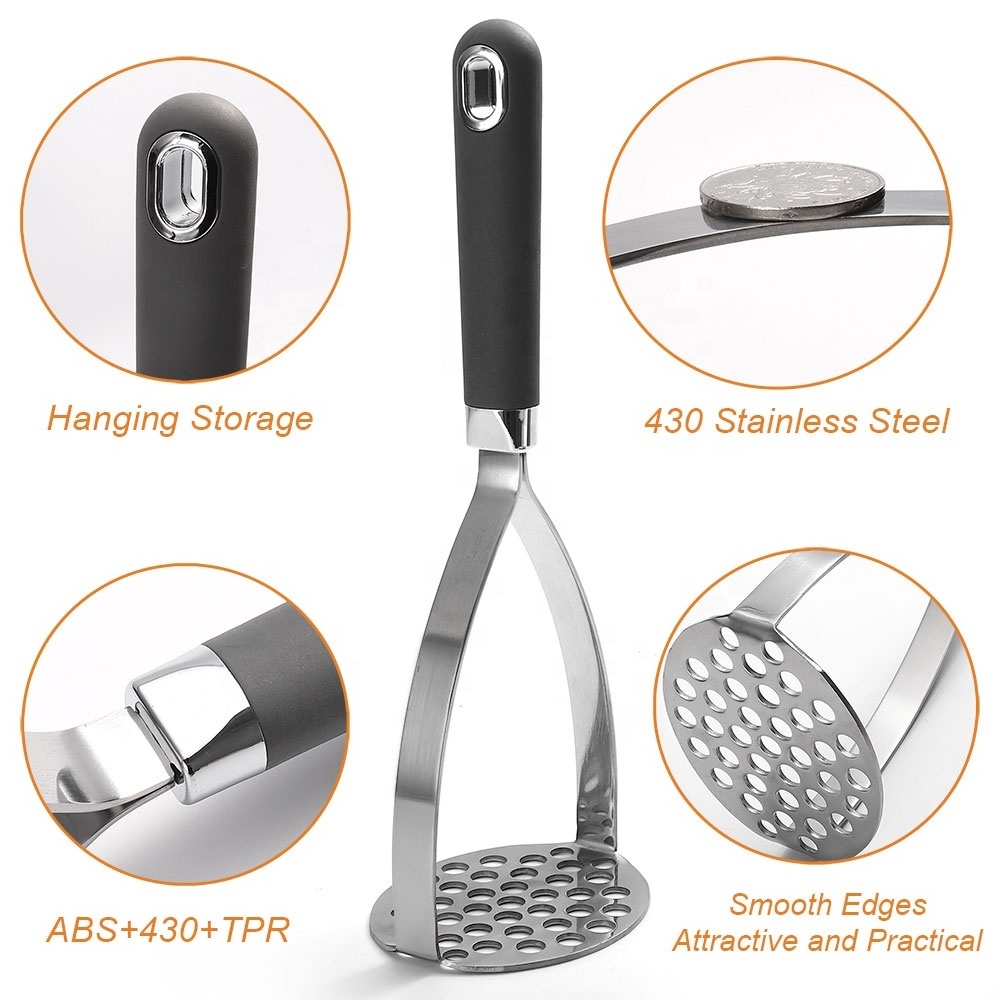 Masher Kitchen Tool Good Grip Hand Stainless Steel Fruit Vegetable Meat Potato Ricer Masher Press