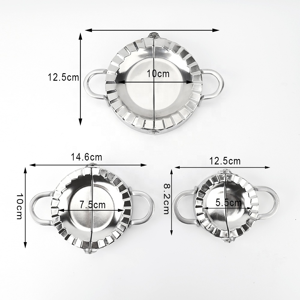 3 Pcs Stainless Steel Dumpling Maker Set Manual Empanada Press Dumpling Wrappers Mold