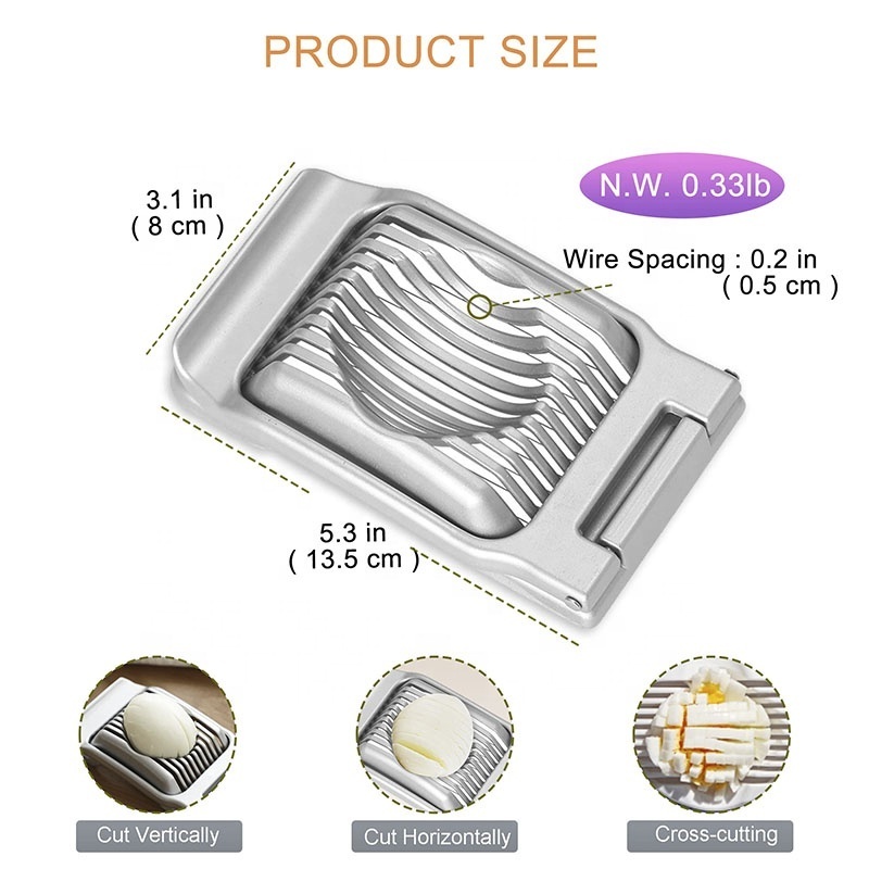 Kitchen Tools Handheld Metal Egg Cutter Stainless Steel Wire Egg Slicer For Hard Boiled Eggs