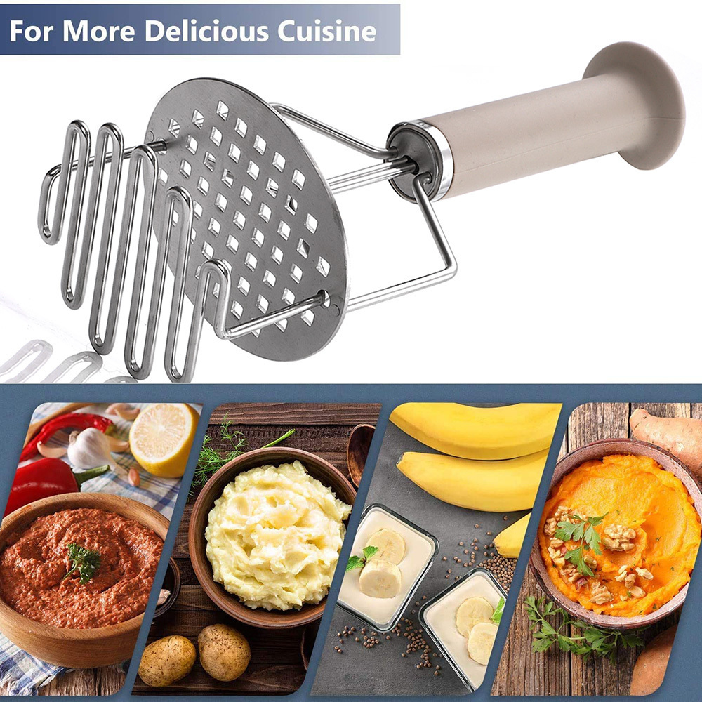 one piece stainless steel masher hand tool and potato smasher potato ricer presser garlic press