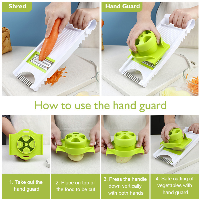 Kitchen Gadgets Plastic Hand Held Salad Processor Fruit Meat Vegetable Slicer and Chopper Cutter