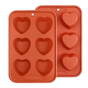 Kitchen Heart Shape Foldable Silicone Muffin Mold Cake Maker Baking Pan Cupcake Liners