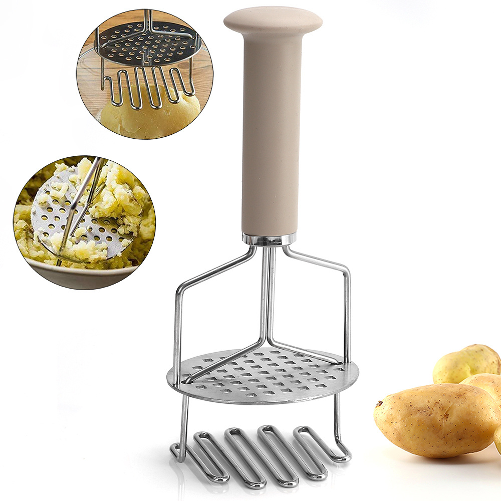 one piece stainless steel masher hand tool and potato smasher potato ricer presser garlic press