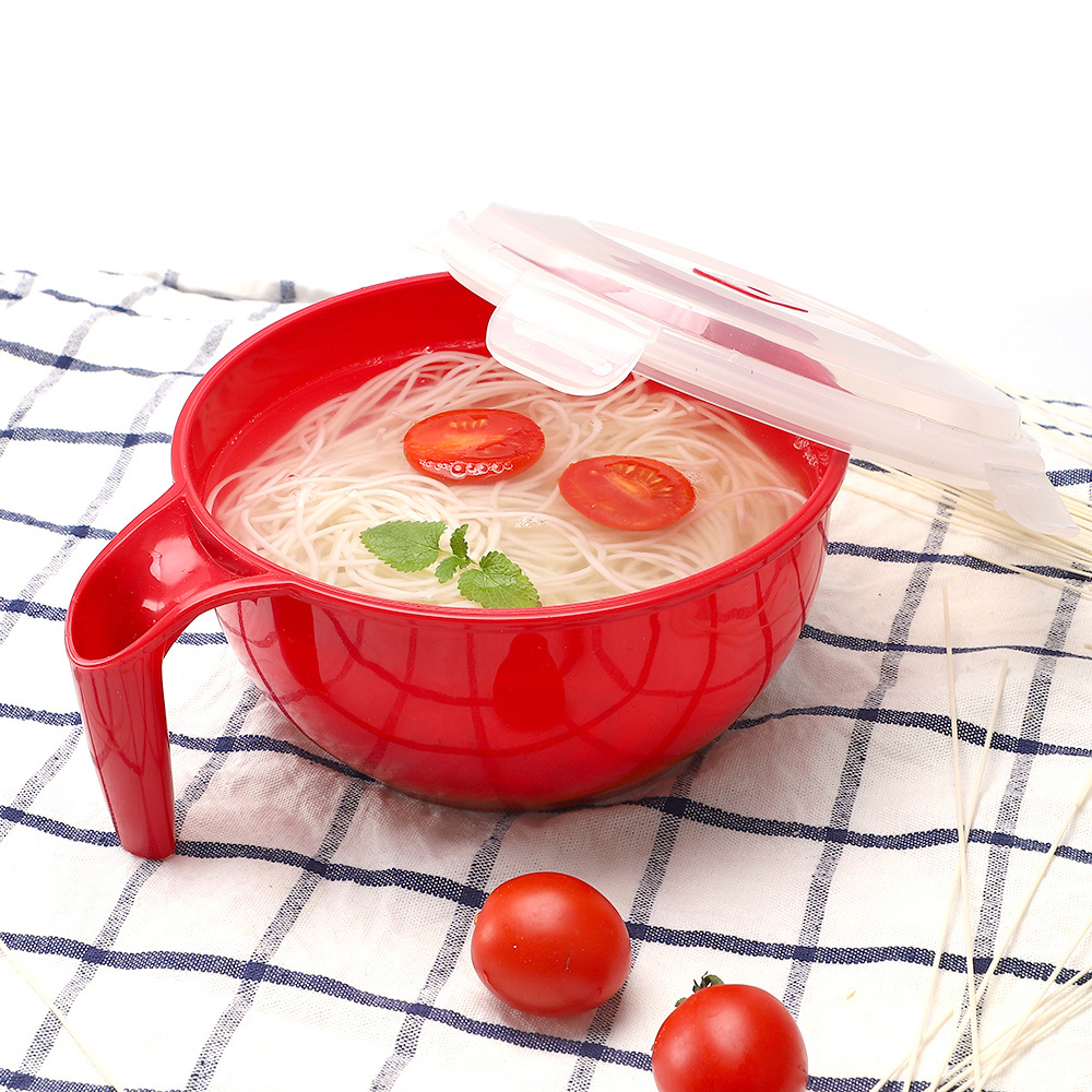 High Quality Custom Plastic Large Japanese Instant Noodle Soup Bowl Container Ramen Bowl with Lid