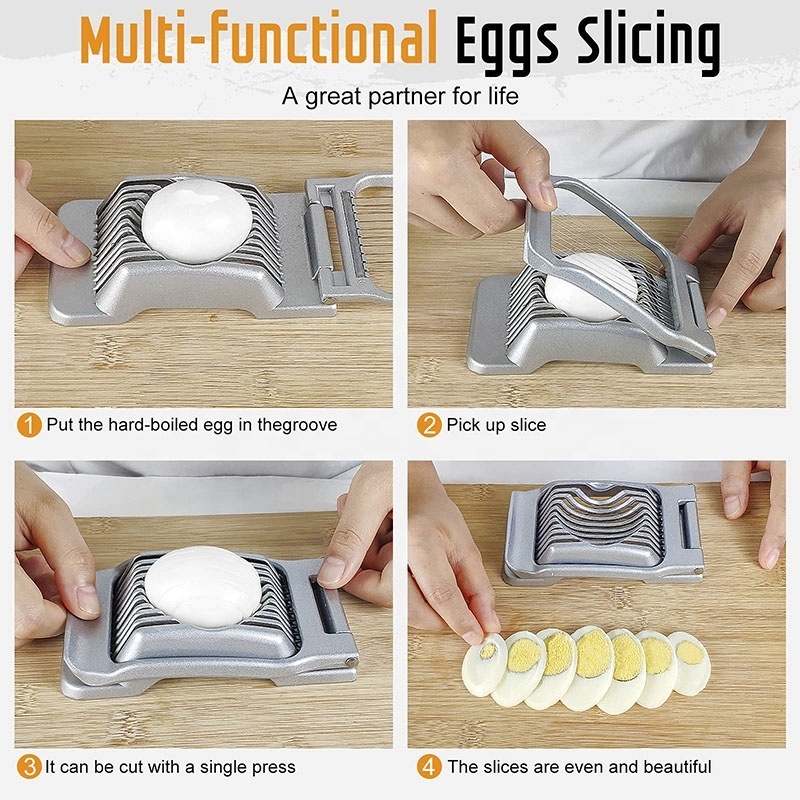 Kitchen Tools Handheld Metal Egg Cutter Stainless Steel Wire Egg Slicer For Hard Boiled Eggs