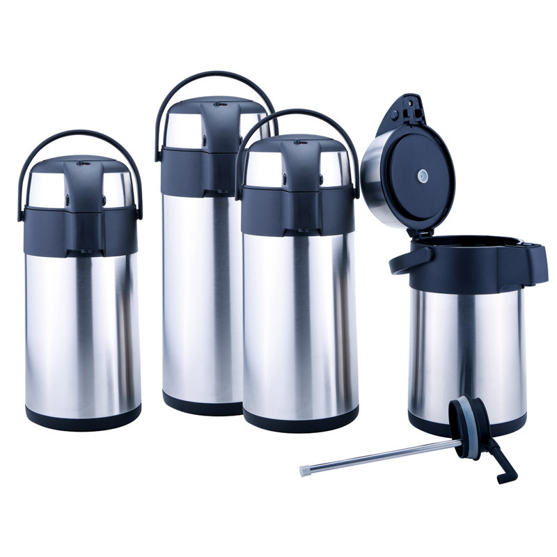 Double Wall Stainless Steel Vacuum Termo Airpot Metal Water Tea Vacuum Hot Water Insulated Coffee Pump Flask Airpot