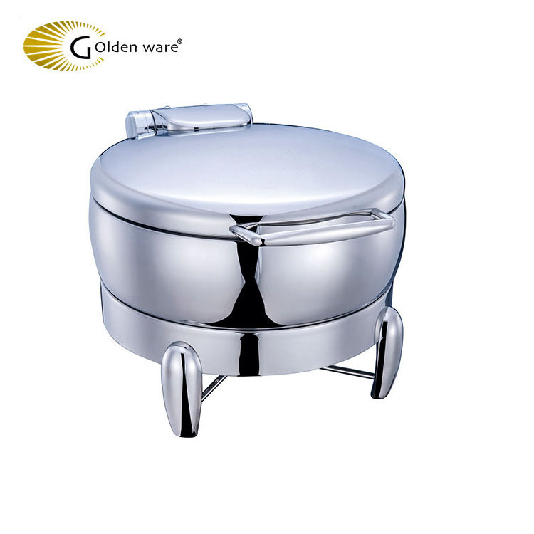 Golden Ware Buffet Electric stainless steel food warmer Round roll top Chafing dish