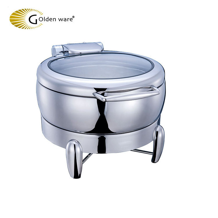 Golden Ware Buffet Electric stainless steel food warmer Round roll top Chafing dish