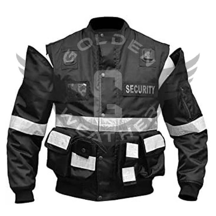 Hi Vis Reflective Bomber Parka Jacket and Vest safety clothing Workwear Coat security guard clothes winter security jacket