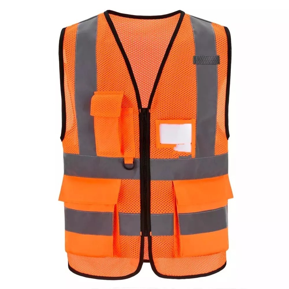 2024 Multifunctional Safety Security Vests Custom Multi Pockets Workwear Safety Waistcoat High Visibility Vest