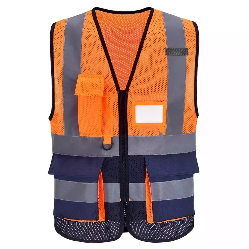 2024 Multifunctional Safety Security Vests Custom Multi Pockets Workwear Safety Waistcoat High Visibility Vest