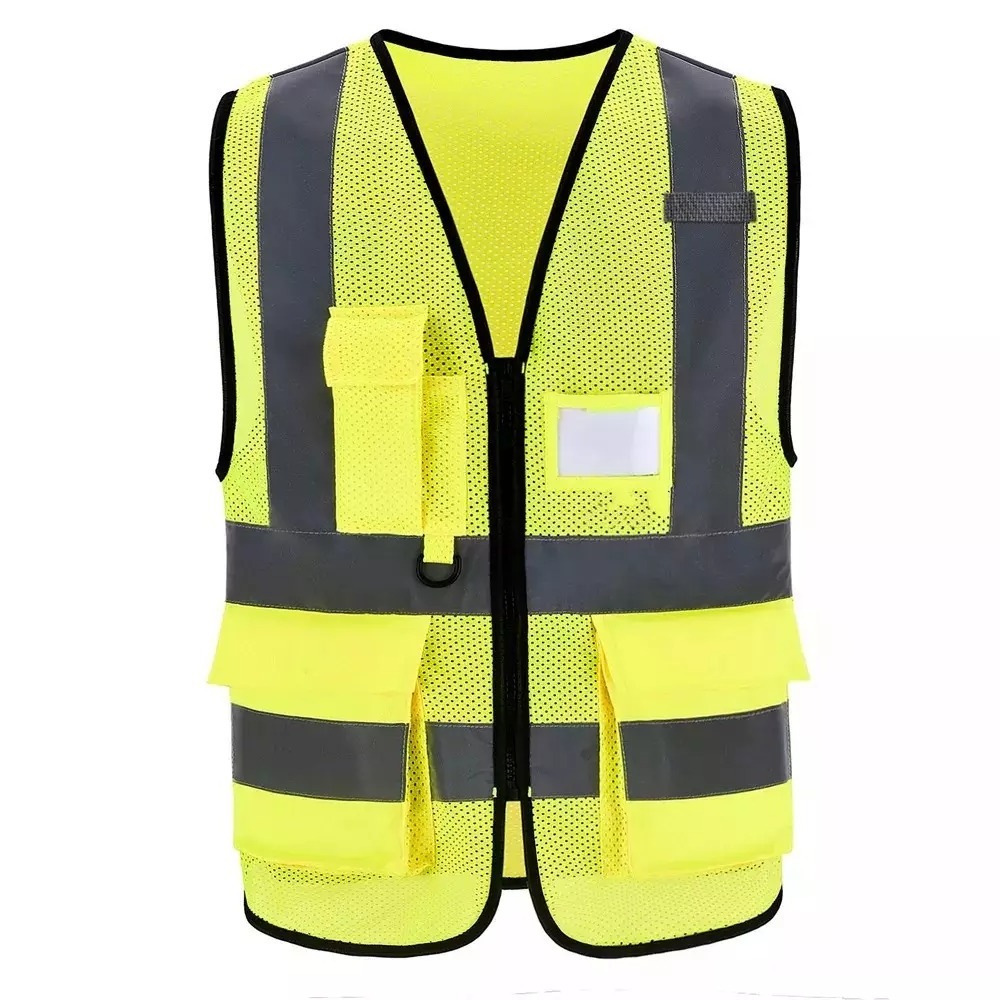 2024 Multifunctional Safety Security Vests Custom Multi Pockets Workwear Safety Waistcoat High Visibility Vest