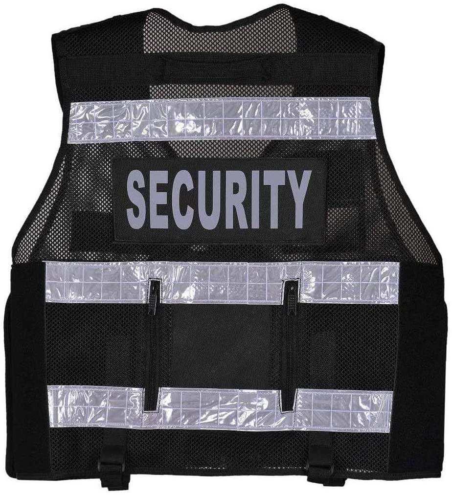 High Quality Security Men Strong Material Reflective Security Safety Vest Men Security Black Safety Vest tactical vest