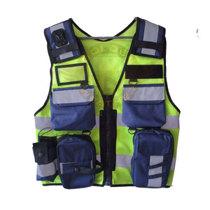 Customized Logo Medical Safety Vest with Reflective Material Pro Quality Polyester Multi-Pocket Security Tactical Vest