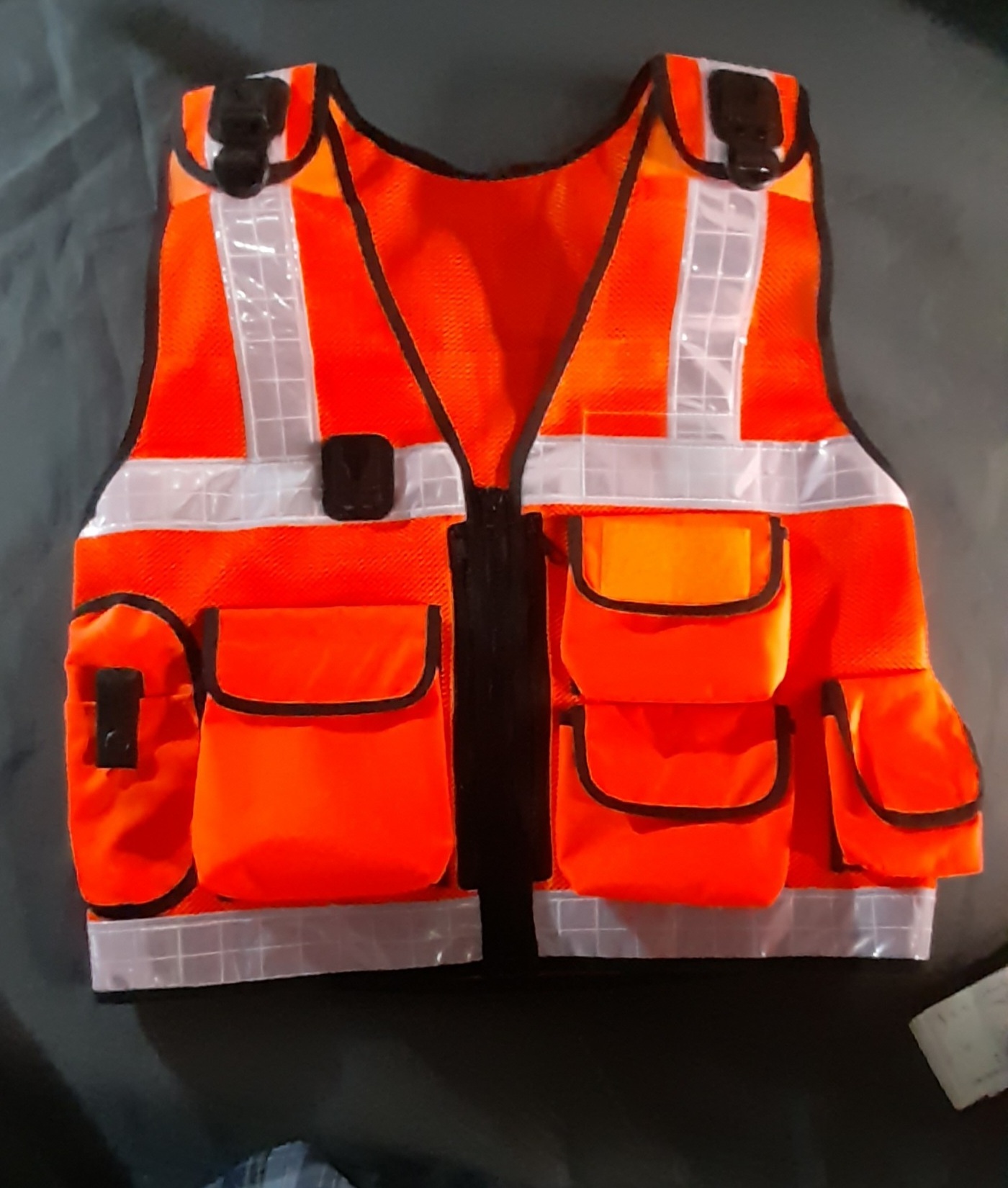 High Visibility Security Reflective Vest Front Zipper Cheap Price Custom Safety Vests Hi Viz Tactical Multifunctional vest