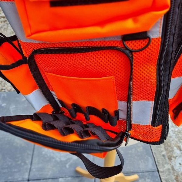 Orange Tactical Vest Security High Visibility Reflective Vest Front Zipper Multifunctional Pockets Safety Hi Viz Tactical Vest