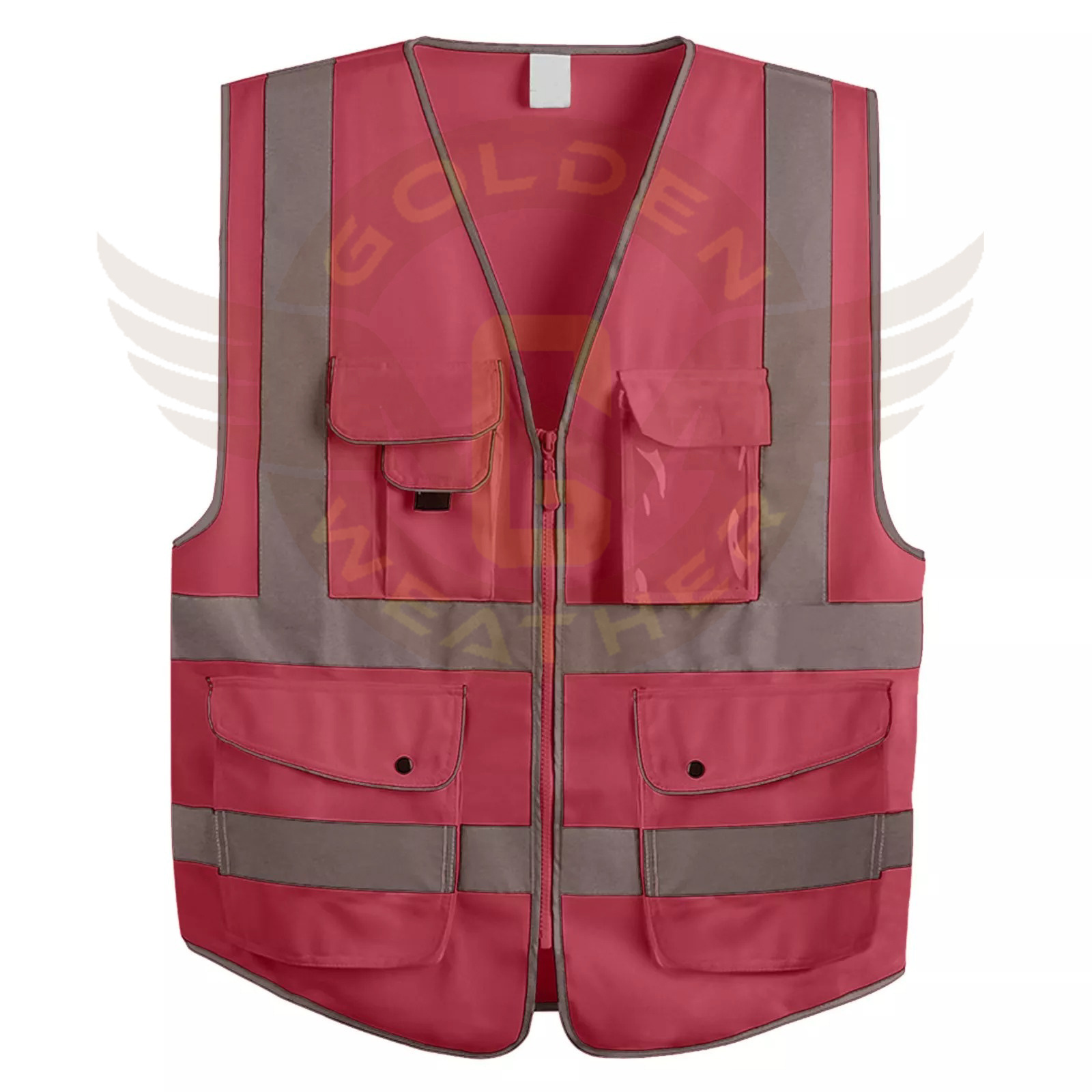 Hi viz reflective safety vest logo front construction traffic bicycle sport safety vest for worker bike safety vest