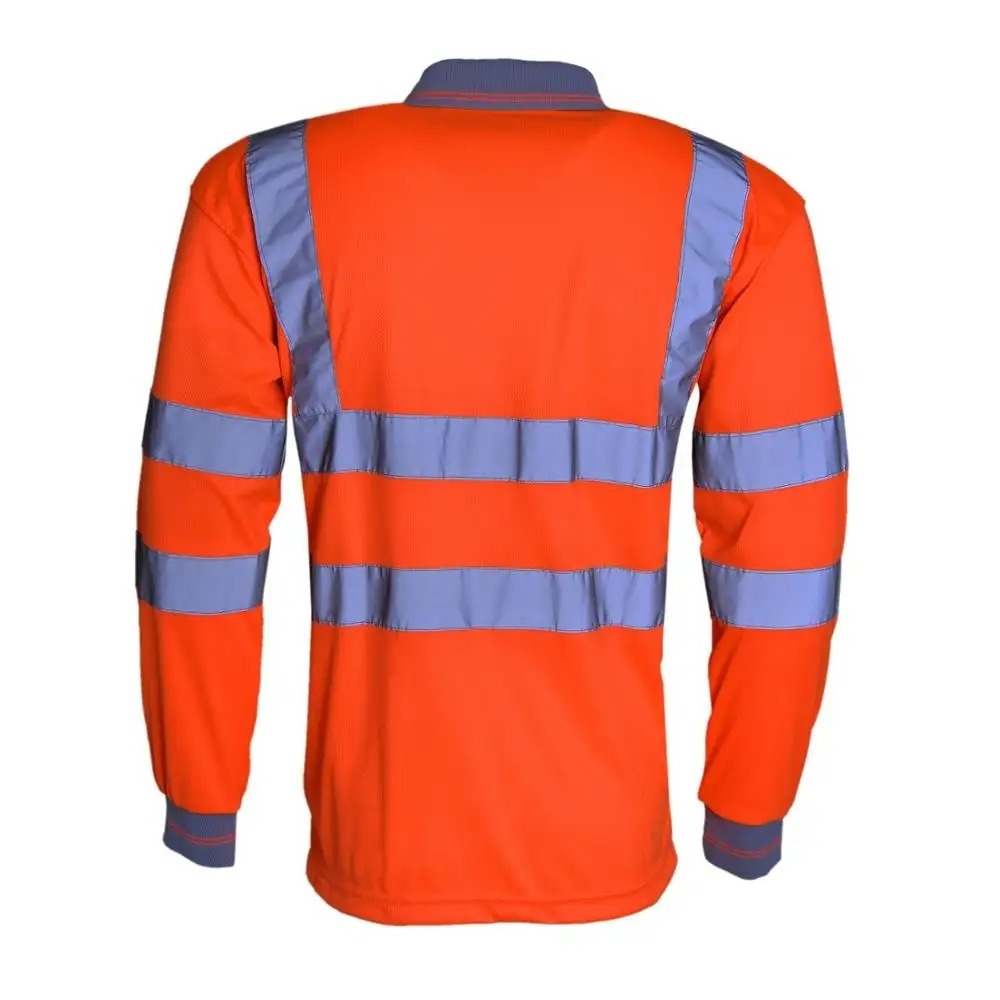 Long Sleeve Security Shirt High Viz Orange Security Uniform for Guard Custom Logo for Men 100% Polyester sweatshirt