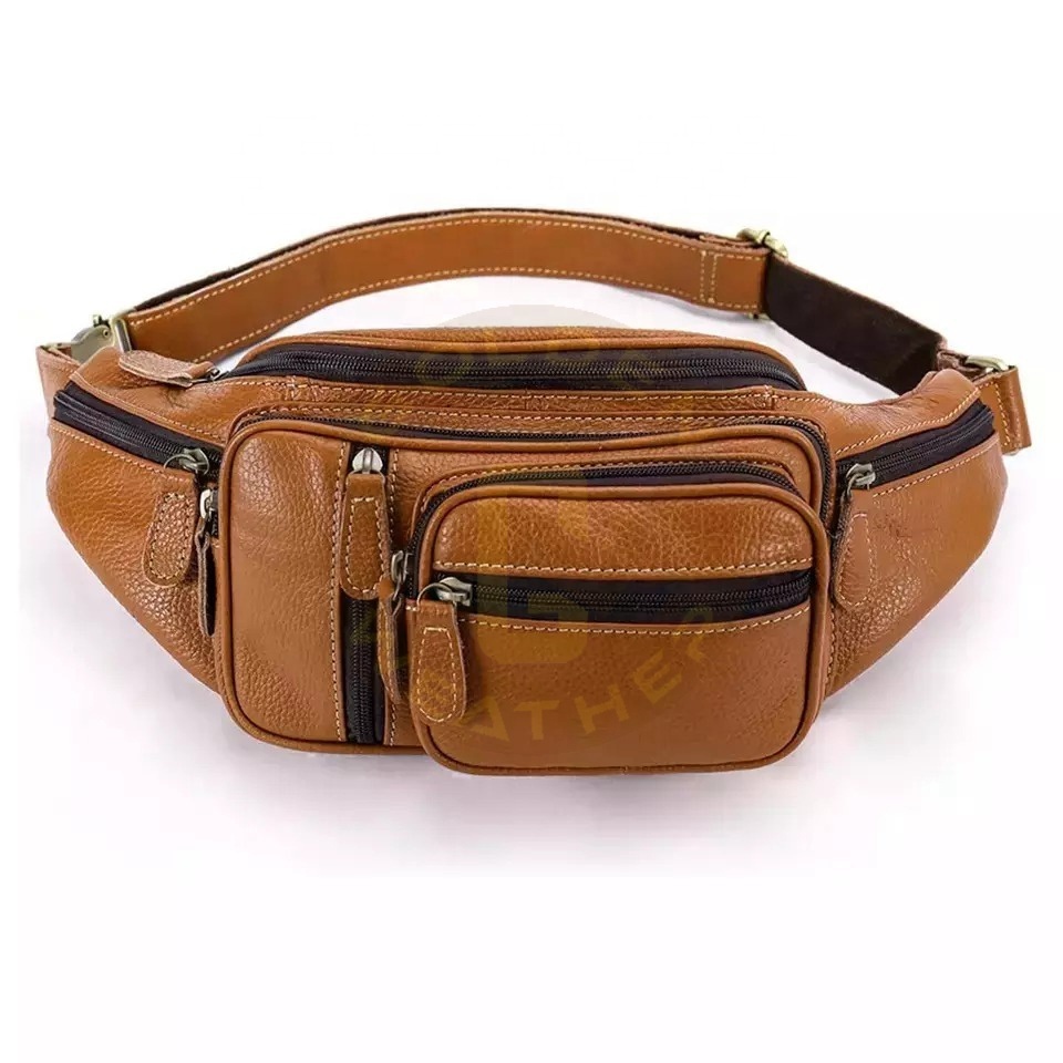 Custom Leather Large Fanny Pack Crossbody Sling Backpack Waterproof Hip Belt Bag Waist Bag By Golden Weather Company