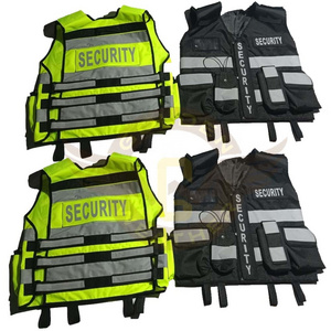 High quality safety Adjustable Tactical security vest multi pocket removeable patch logo reflective security vest